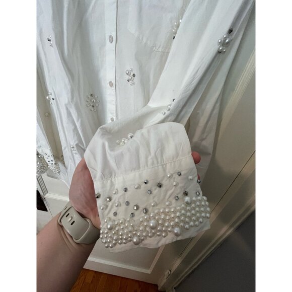 The Bennet Buttondown Shirt by Maeve: Pearl-Embellished Edition - size 1x - Picture 8 of 9